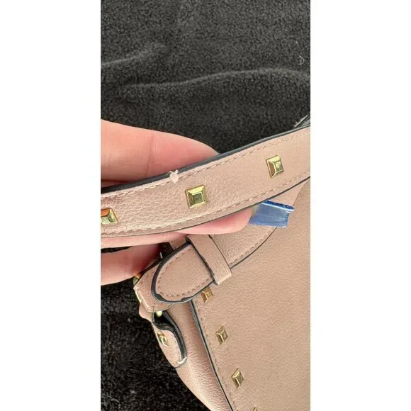 Victorias Secret Pink Faux Leather Crossbody Bag With Gold Stud Accents & Tassel - Picture 5 of 14